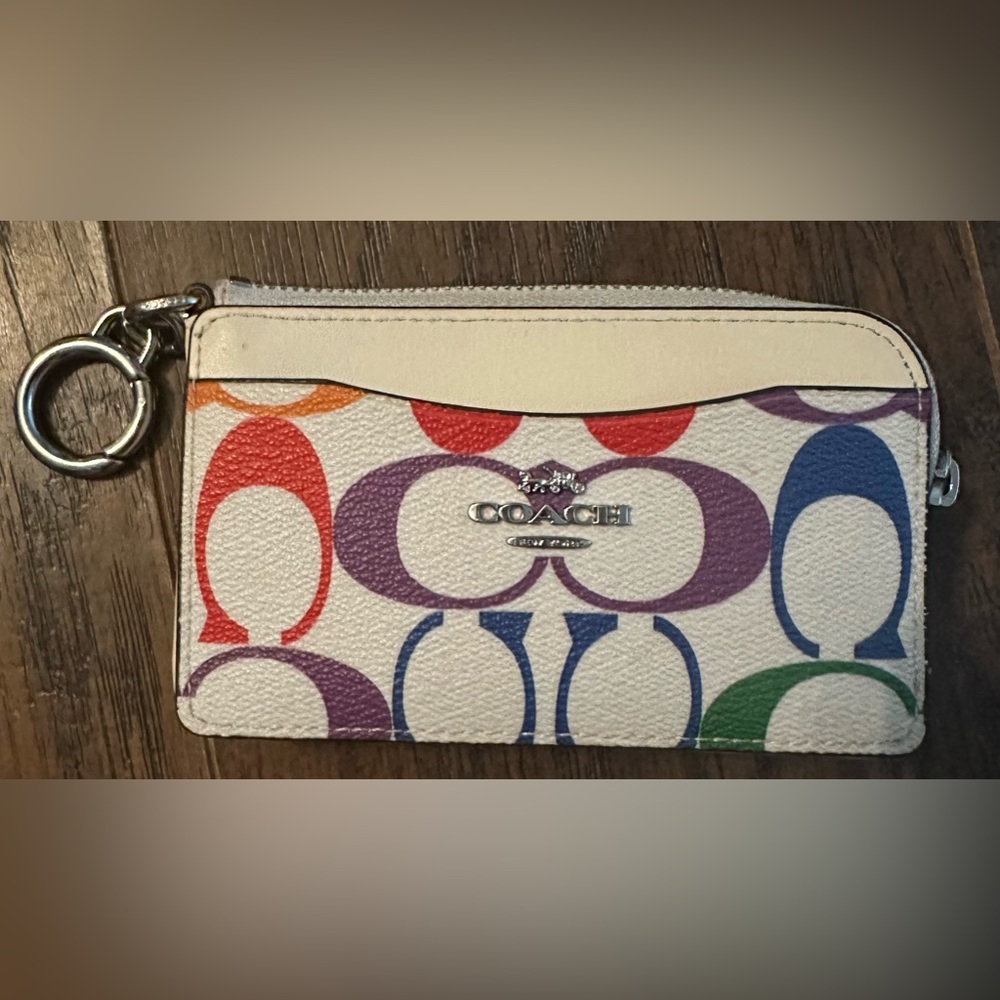 COACH Rainbow Multifunction Card Case Wallet